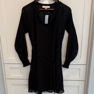 LOFT Elegant Black Long Sleeve Dress